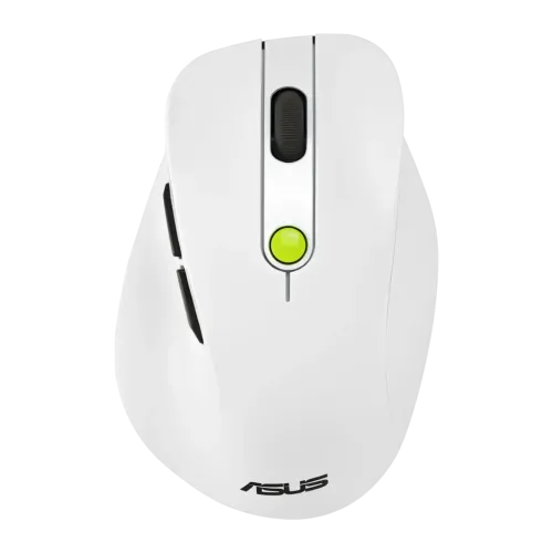Ratón ASUS MD105 Blanco/Verde Inalámbrico RF/Bluetooth Ergonómico