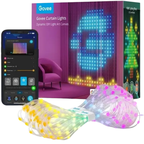Govee H70B1 WiFi Bluetooth RGBIC Cortina de luz LED