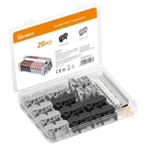 Sonoff 211 Gris Conector de Cables para Carril DIN Pack de 20 unidades