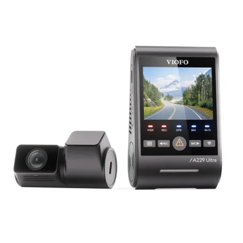 VIOFO A229 Ultra 2CH 4K Delantera + 4K Trasera con pantalla LCD de 2,4 pulgadas GPS WiFi 5GHz HDR visión nocturna Dashcam