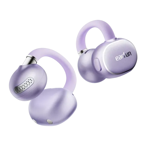 Auriculares EarFun Clip 2 Violeta Open-Ear Bluetooth 6.0 11h + 29h estuche