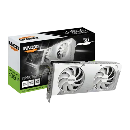 Tarjeta gráfica Inno3D GeForce RTX 5060 Twin X2 OC Blanco