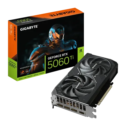 Gigabyte GeForce RTX 5060 Ti Windforce MAX OC 8GB GDDR7 2 ventiladores Tarjeta gráfica