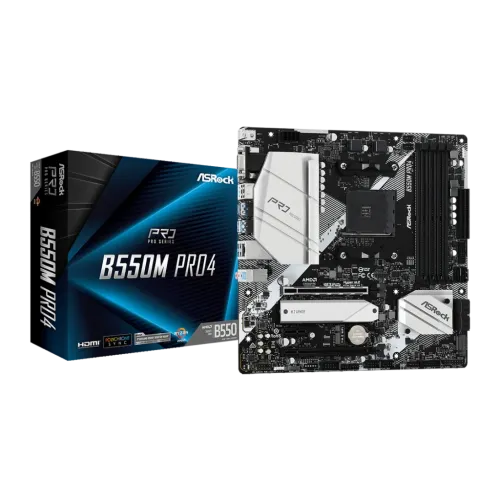 ASRock B550M Pro4 AMD B550 AM4 DDR4 Micro ATX 3 ranuras M.2 Placa base