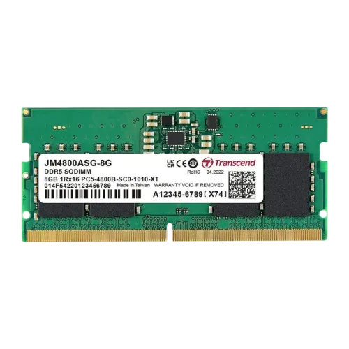 Transcend JetRam DDR5 4800MHz SO-DIMM 1Rx16 8GB CL40 Memoria RAM