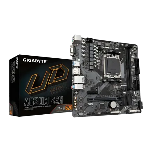 Gigabyte A620M S2H AMD A620 AM5 DDR5 Micro-ATX Sin WiFi Marrón Placa base