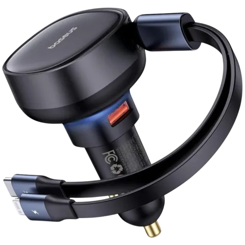 Baseus Enjoyment 60W Cargador de coche 1xUSB-C 1xConector Lightning/USB-C