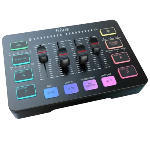 Fifine SC3 Negro Mezclador de audio