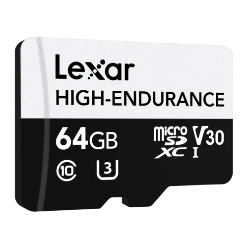 Lexar High-Endurance 64GB 100MB/s V30 U3 A1 UHS-I Tarjeta microSDXC