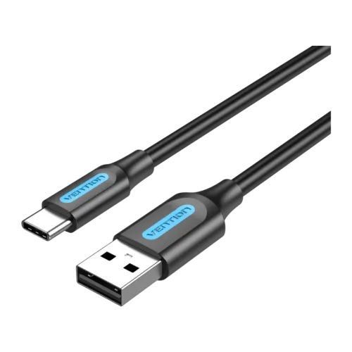 Cable USB Vention COKBD USB-A a USB-C 3A 0,5m Negro