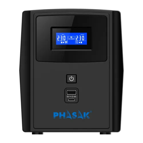 Phasak Sirius Interactive 1260 VA PH 7312 Negro 720W 4 tomas SAI