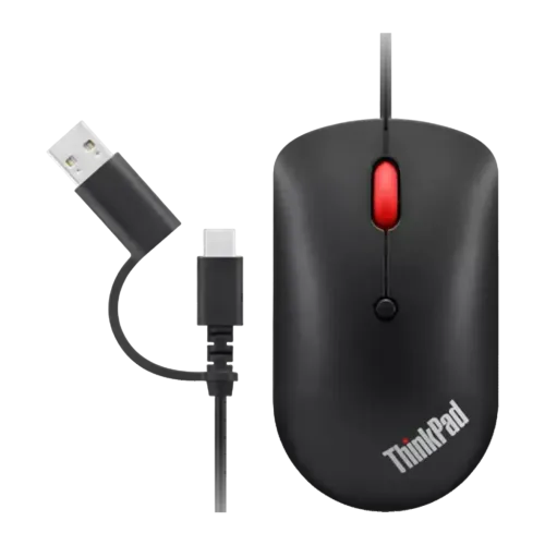 Lenovo ThinkPad USB-C Wired Compact Negro 2400 DPI 4 botones Ratón