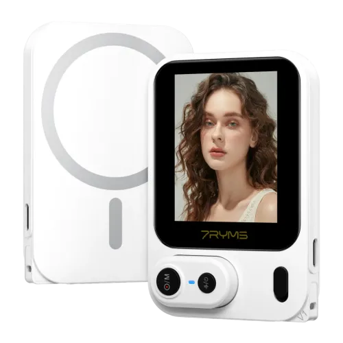 Monitor selfie 7RYMS Qshot V1 Blanco 4K60 con cable / 4K30 USB-C