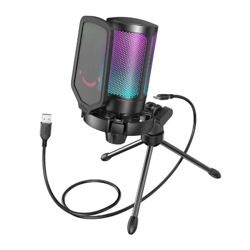 Fifine A6V RGB Negro Micrófono