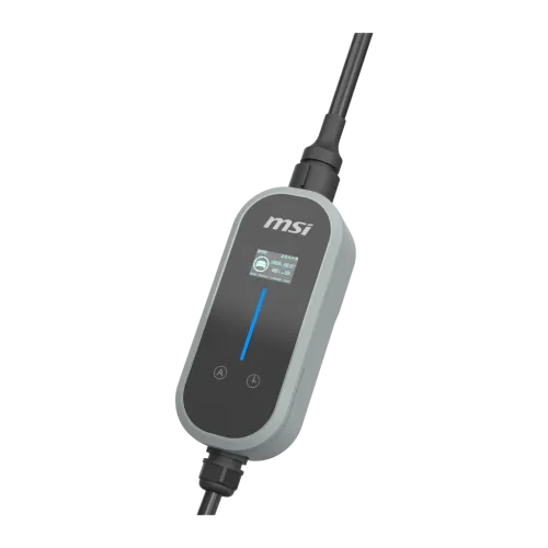 Cargador de coche eléctrico MSI EZgo EVSE 11kW Gris Trifásico Tipo 2 16A cable 5 m pantalla LCD IP66