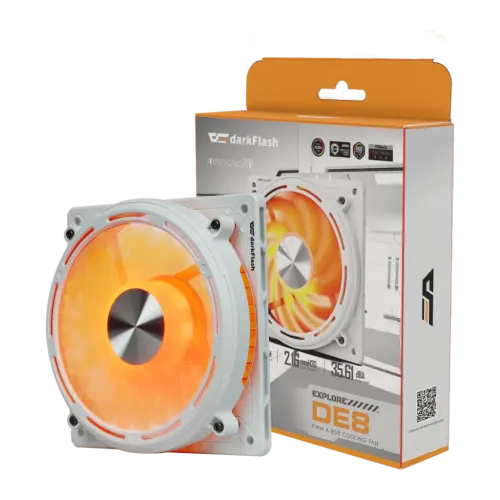 Darkflash DE8 120mm PWM Blanco 36dB Ventilador de caja