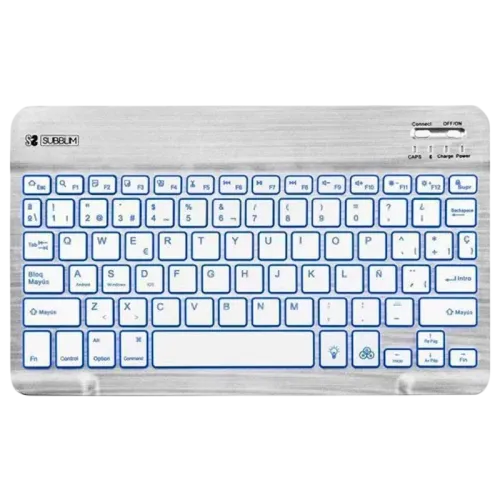 SUBBLIM Teclado Bluetooth Smart Retroiluminado para Android Mac OS y Windows Plata