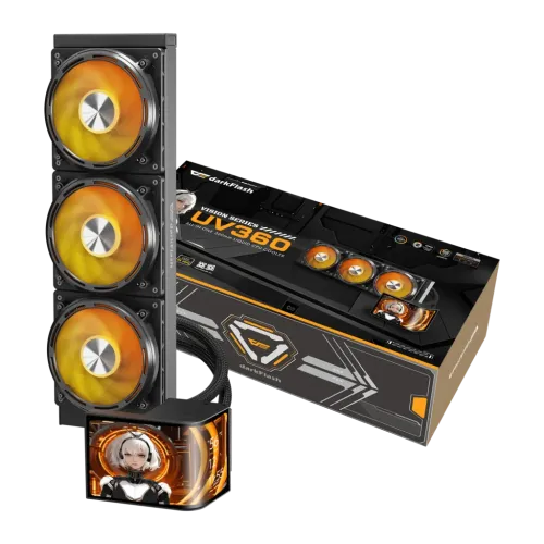 Darkflash UV360 360mm Negro 3 ventiladores RGB Refrigeración líquida