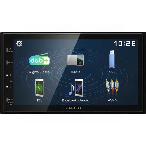 Kenwood Negro 6,8 pulgadas 2DIN Bluetooth 5.0 DMX129DAB Autorradio