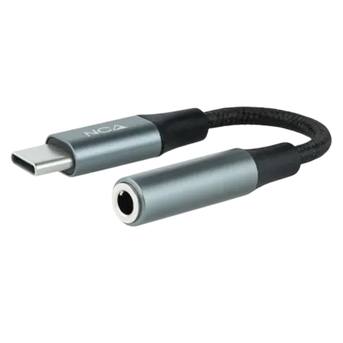 Nanocable Audio USB-C a Jack 3.5 Negro/Gris 11cm Cable adaptador