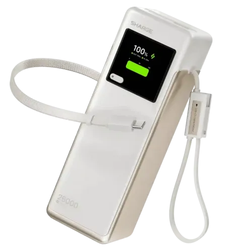 Sharge HyperTower X6 Blanco con cables integrados 25000mAh 170W Power Bank