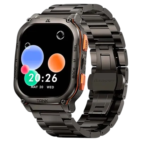 KOSPET Tank M3 Ultra Negro Edición Especial 1,96 pulgadas AMOLED GPS 15 días +170 deportes 5ATM IP69K Smartwatch