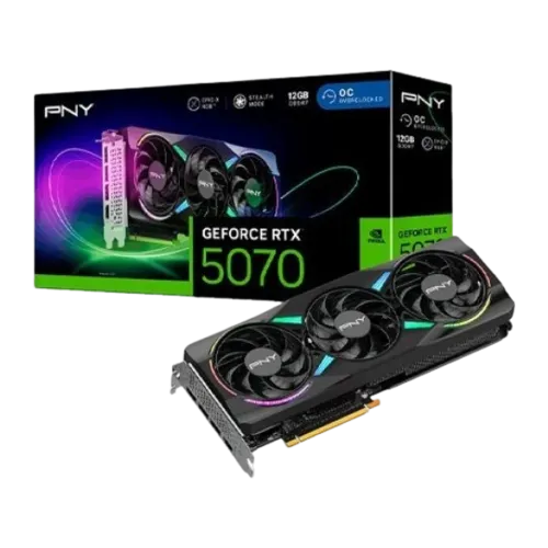 PNY GeForce RTX 5070 Triple ARGB OC 12GB GDDR7 Tarjeta gráfica