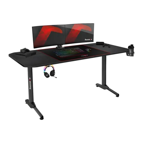 Huzaro Hero 4.7 Fibra de carbono 160x75cm gestión de cables soporte para auriculares con alfombrilla Mesa gaming