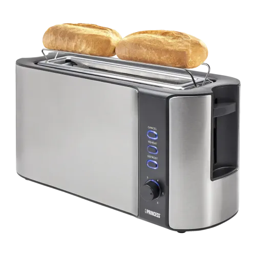 Princess Ranura Larga con Accesorio para Panecillos 1000W Acero Inoxidable 142353 Tostadora
