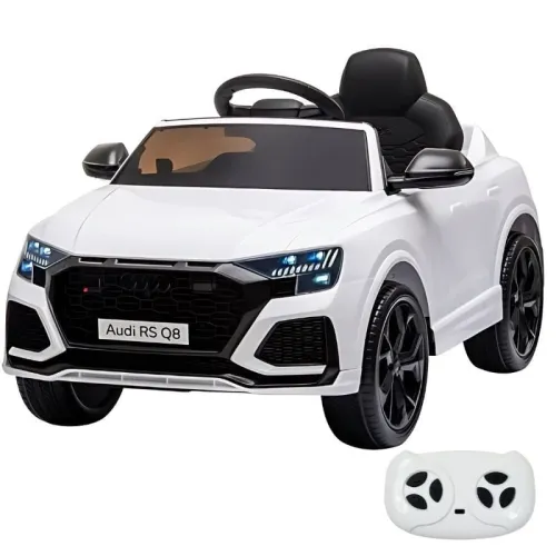 Audi RS Q8 12V Blanco 2 motores 25kg Coche eléctrico para niños