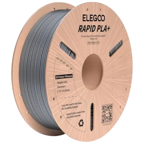 Filamento ELEGOO Rapid PLA + (PLUS) Plata 1.75mm Impresión de alta velocidad hasta 600mm/s Bobina de 1kg