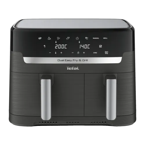 Tefal Dual Easy Fry & Grill EY905B Doble cesta 8,3L (5,2L + 3,1L) 2700W 8 programas pantalla táctil Freidora de aire