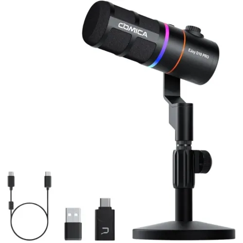 COMICA EJoy D10 Pro (D) Negro cardioide 40m de alcance 45h 48kHz Micrófono inalámbrico gaming