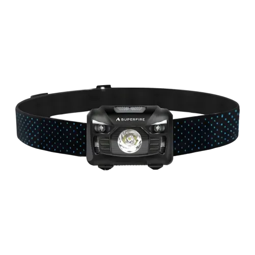 Superfire HL06 Negro micro USB 500 Lúmenes 130m 1200mAh IP44 Linterna frontal LED recargable