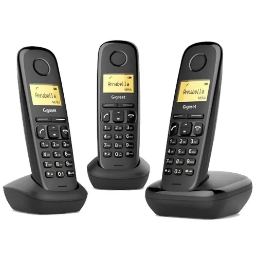 Gigaset A170 Trio DECT/analógico Negro identificador de llamadas 18h de conversación Teléfono inalámbrico