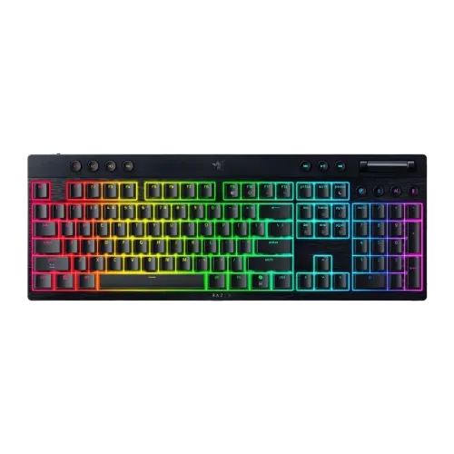 Razer BlackWidow V4 Low-Profile HyperSpeed Layout US Negro mecánico RGB Teclado gaming inalámbrico