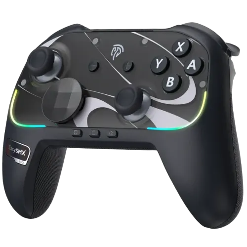 EasySMX S10 Switch Negro para Nintendo Switch 2 con Vibración HD 1200mAh RGB botones programables Gamepad