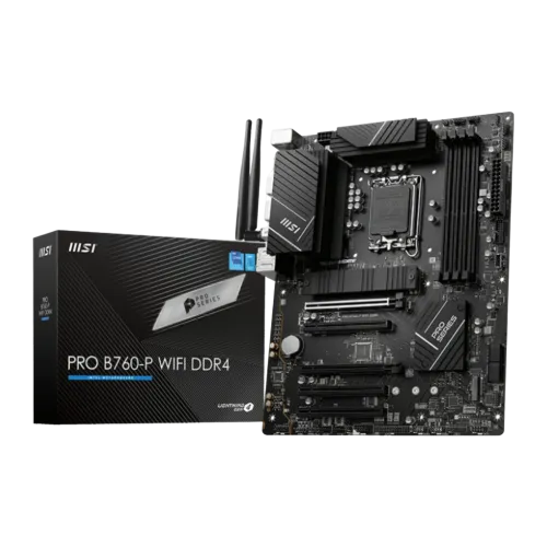MSI PRO B760-P WiFi DDR4 Intel B760 LGA1700 ATX WiFi 6E 2,5G Ethernet 2 ranuras M.2 Placa base