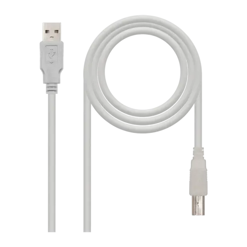 Cable Nanocable USB 2.0 Tipo A/M-B/M Impresora 1,8 m Beige