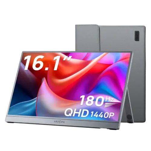 Arzopa Z3FC con funda 16,1 pulgadas 2K IPS 180Hz 9ms Monitor portátil