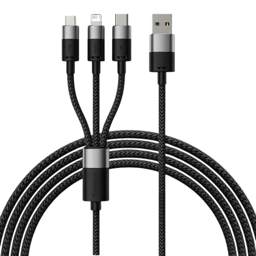 Baseus StarSpeed Series Negro Cable USB 3 en 1 USB-C/Micro/Lightning