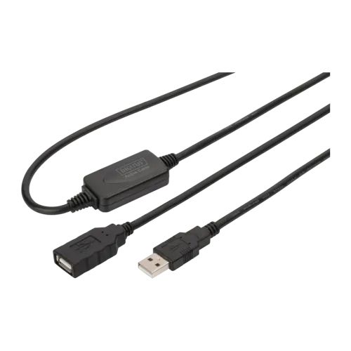 Cable DIGITUS DA-73100-1 USB 2.0 AM/AH Amplificado 10m Negro