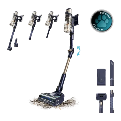 Cecotec Conga Rockstar RS80 Pet Flex Azul 200AW 600W 65 min sin cable Aspirador escoba