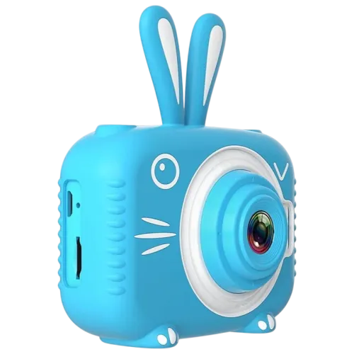 K3 Diseño Conejo Azul 2 pulgadas tarjeta 32GB 600mAh Cámara digital para niños