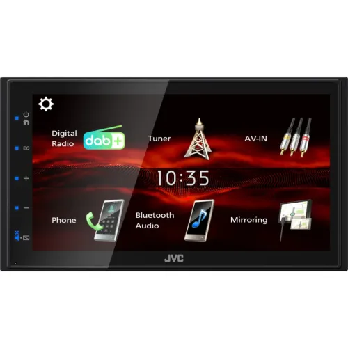 JVC Negro 6,8 pulgadas Táctil Bluetooth 5,0 KW-M180DBT cámara trasera Autorradio