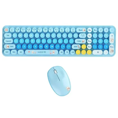 MOFII Baby Bear Azul inalámbrico Teclado y ratón