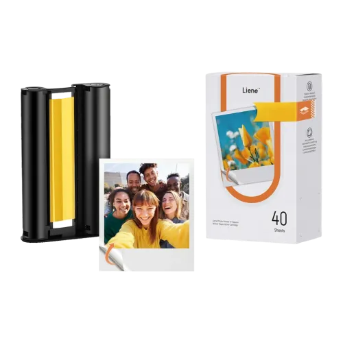 Papel Fotográfico Liene Amber 3x3 pulgadas Autoadhesivo 40 Hojas + 1 Cartucho