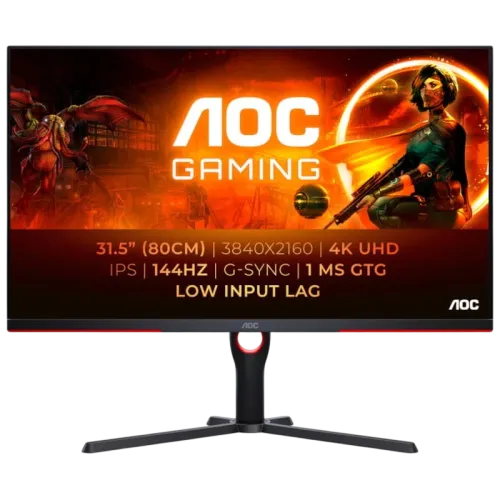 AOC G3 U32G3X/BK Negro 31,5 pulgadas 4K IPS 144Hz 1ms G-Sync Monitor