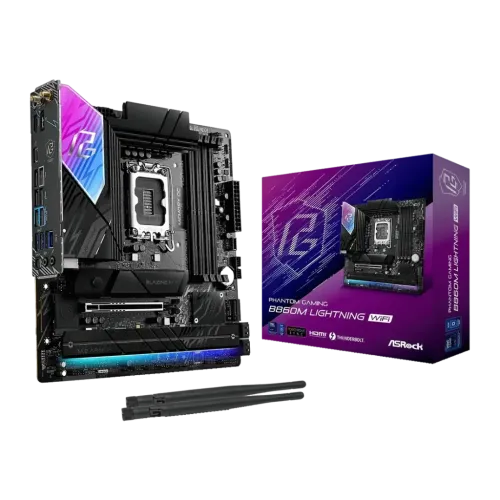 ASRock B860M Lightning WiFi Intel B860 LGA1851 DDR5 Micro ATX Negro 2,5G Ethernet 4 ranuras M.2 Placa base