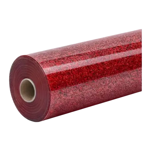Vinilo textil termoadhesivo HTVRONT con purpurina 30,5 x 90 cm Rojo